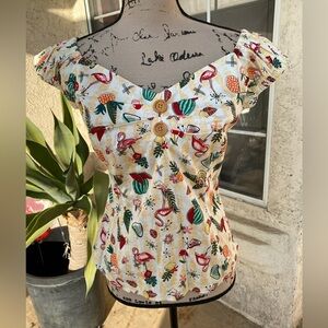 Floral Button-Front Women's Top